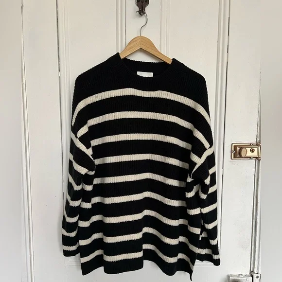 H&M Black and White Striped Knit Sweater - Picture 1 of 12